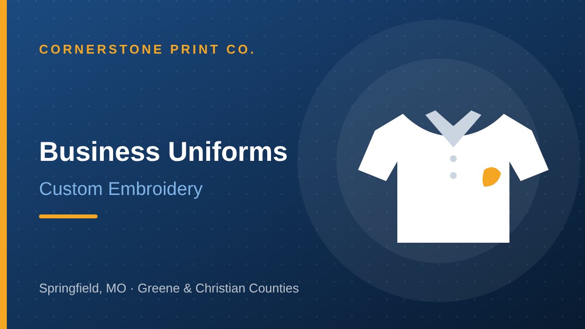 Embroidered Uniforms in Springfield — Cornerstone Print Co. Springfield MO