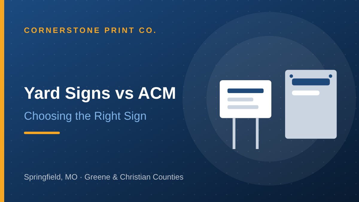 Yard Signs vs. ACM Signs Guide — Cornerstone Print Co. Springfield MO